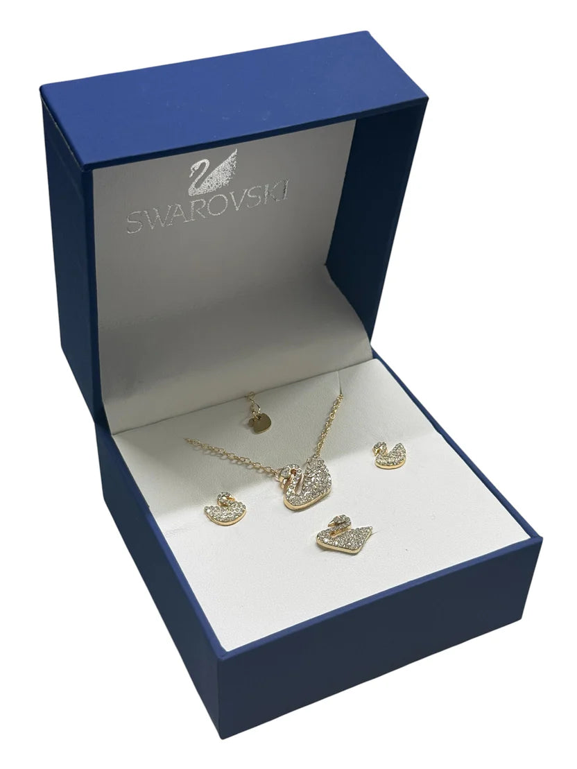 Swarovski set gift box yellow gold