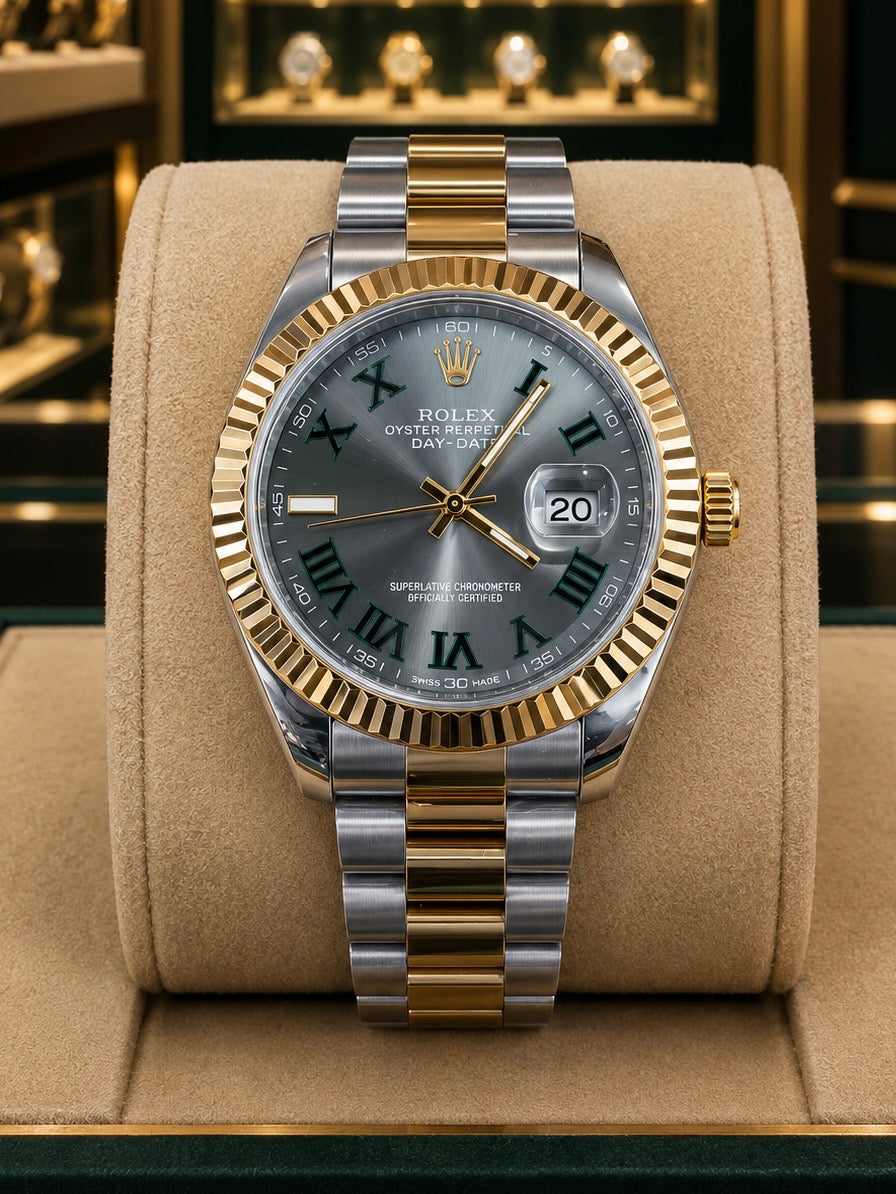 ROLEX DATE JUST "TWO TONE GREY-OYSTER"