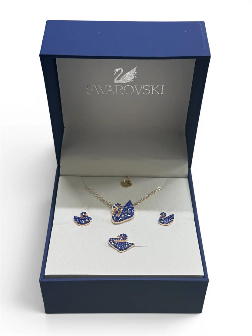 Swarovski set gift box blue