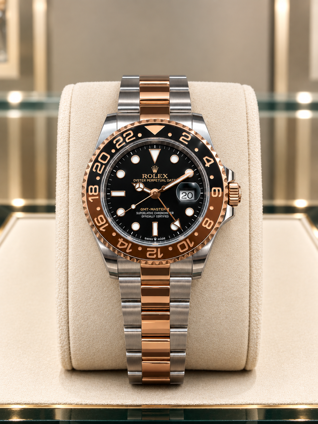 ROLEX GMT MASTER II "EVEROSE GOLD-OYSTER"