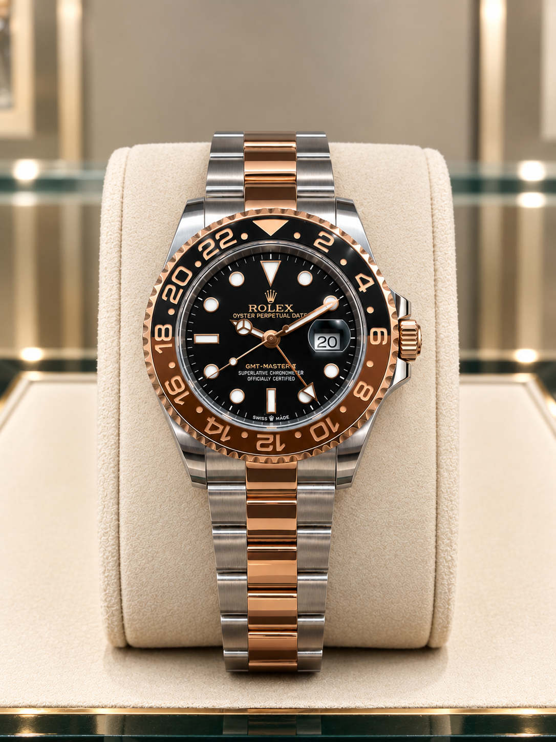 ROLEX GMT MASTER II "EVEROSE GOLD-OYSTER"