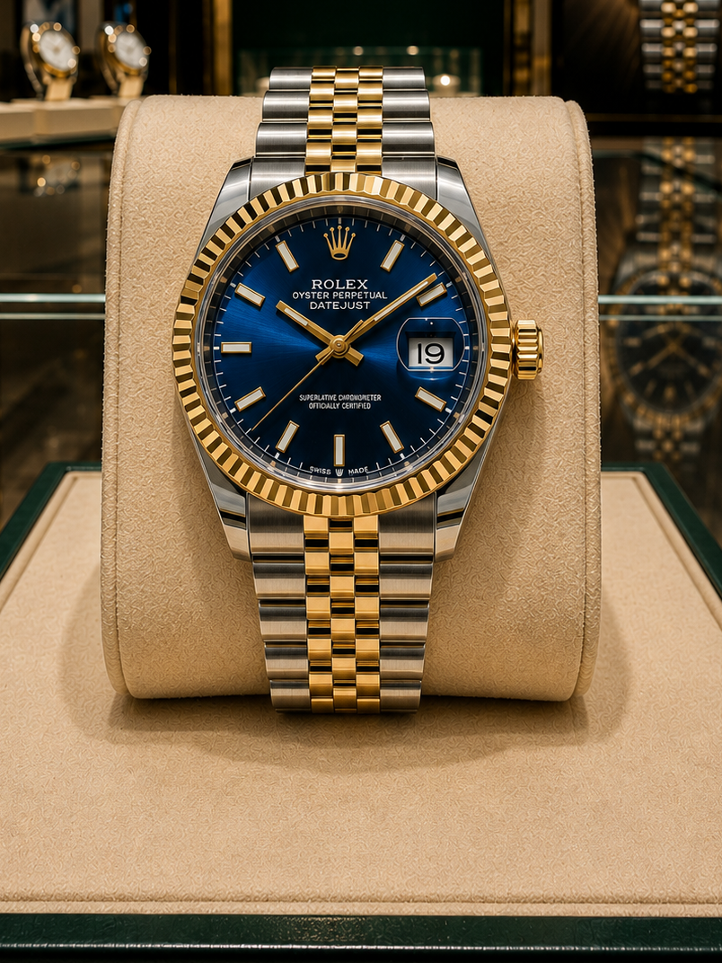 ROLEX DATE JUST "TWO TONE BLUE-JUBILEE"