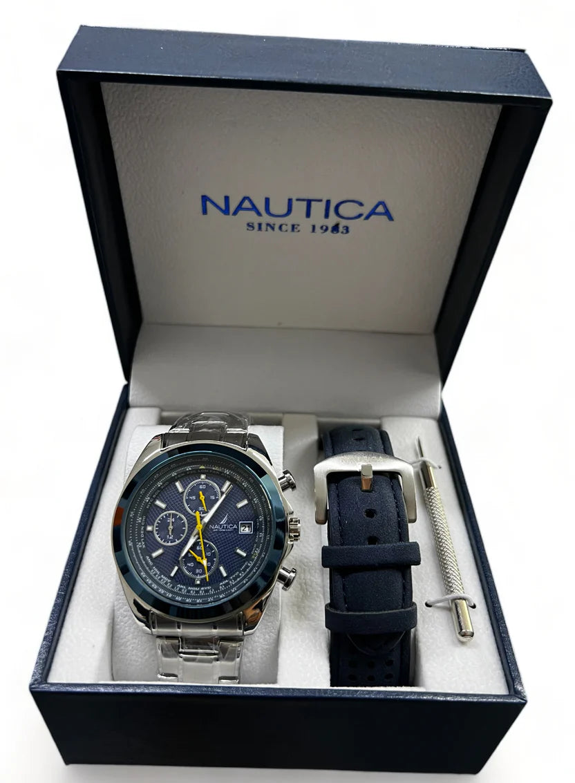 blue nautica one recycled stainless steel set