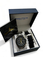 black nautica one recycled stainless steel set