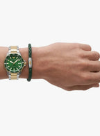 ARMANI Automatic Watch and Bracelet Set GREEN