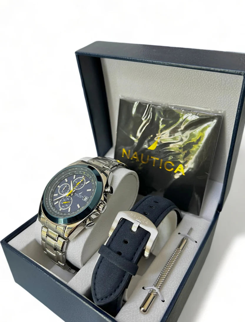 blue nautica one recycled stainless steel set