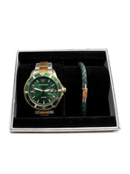 ARMANI Automatic Watch and Bracelet Set GREEN